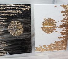 Диптих Картины Инь Янь (Гармония, Солнце и Луна) обьемная акрил, поталь K10 купить в Москве